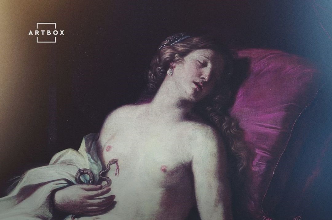 Particolare dell'opera "La morte di Cleopatra" del Guercin